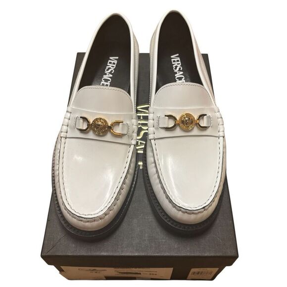 Versace Medusa '95 leather loafers in White NWB Size 38.5/ US 8 1/2